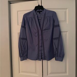 White House black market Blue Long Sleeve Blouse med